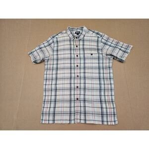 Patagonia Mens Shirt Medium Plaid Organic Cotton Short Sleeve
